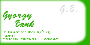 gyorgy bank business card